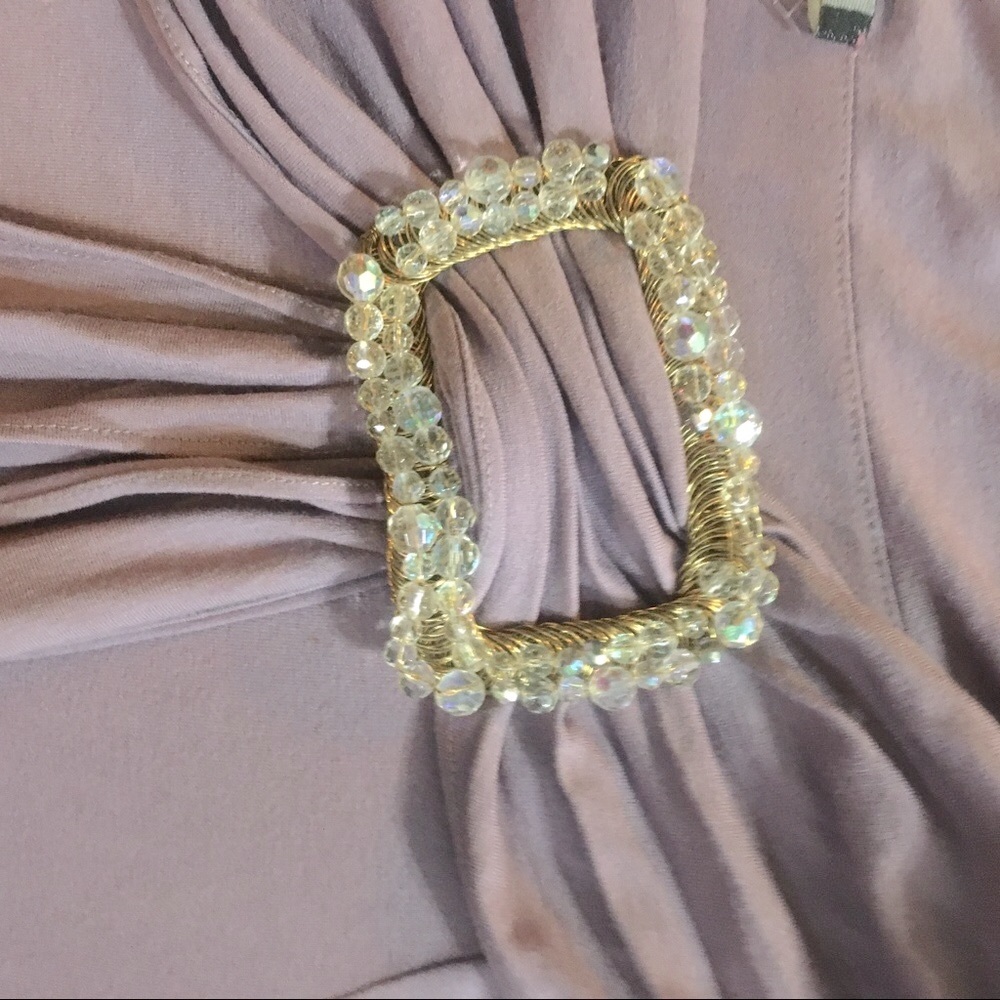 Off-the Shoulder Lilac Top wCrystal Accent Size XL